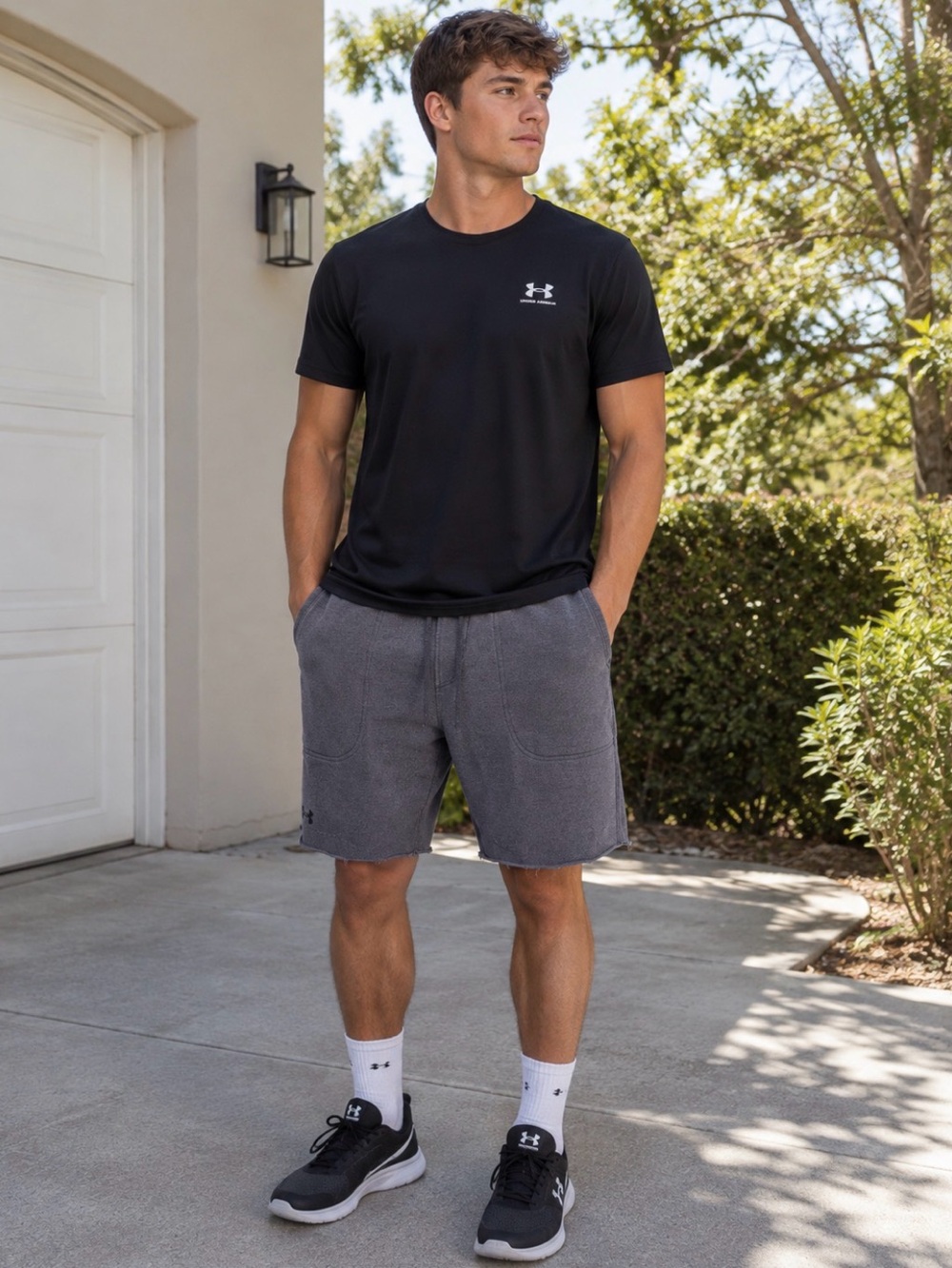 Under Armour Men's Raw Edge Grey French Terry Shorts